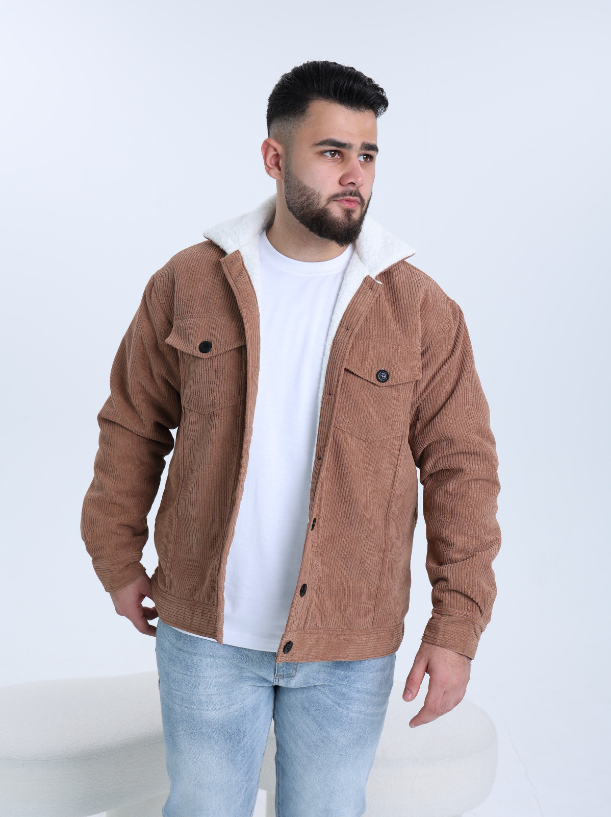 SAGE & CO Cord Casual Jacket – Brown